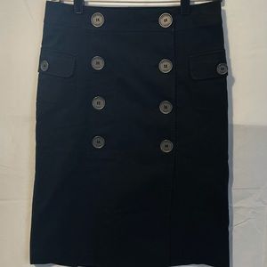 COA Burberry Double Breasted Button-Up Pencil Skirt Sz 6